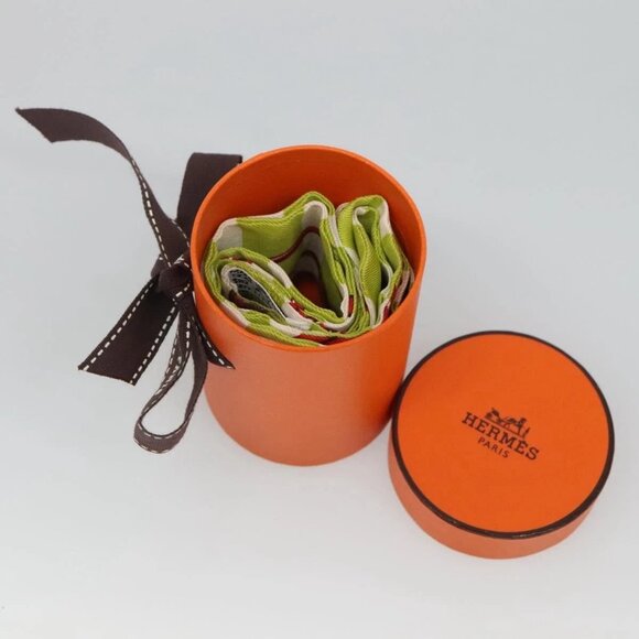 HERMES Twilly Scarf ""BRIDES de GALA"" Silk Green Auth - Picture 11 of 16